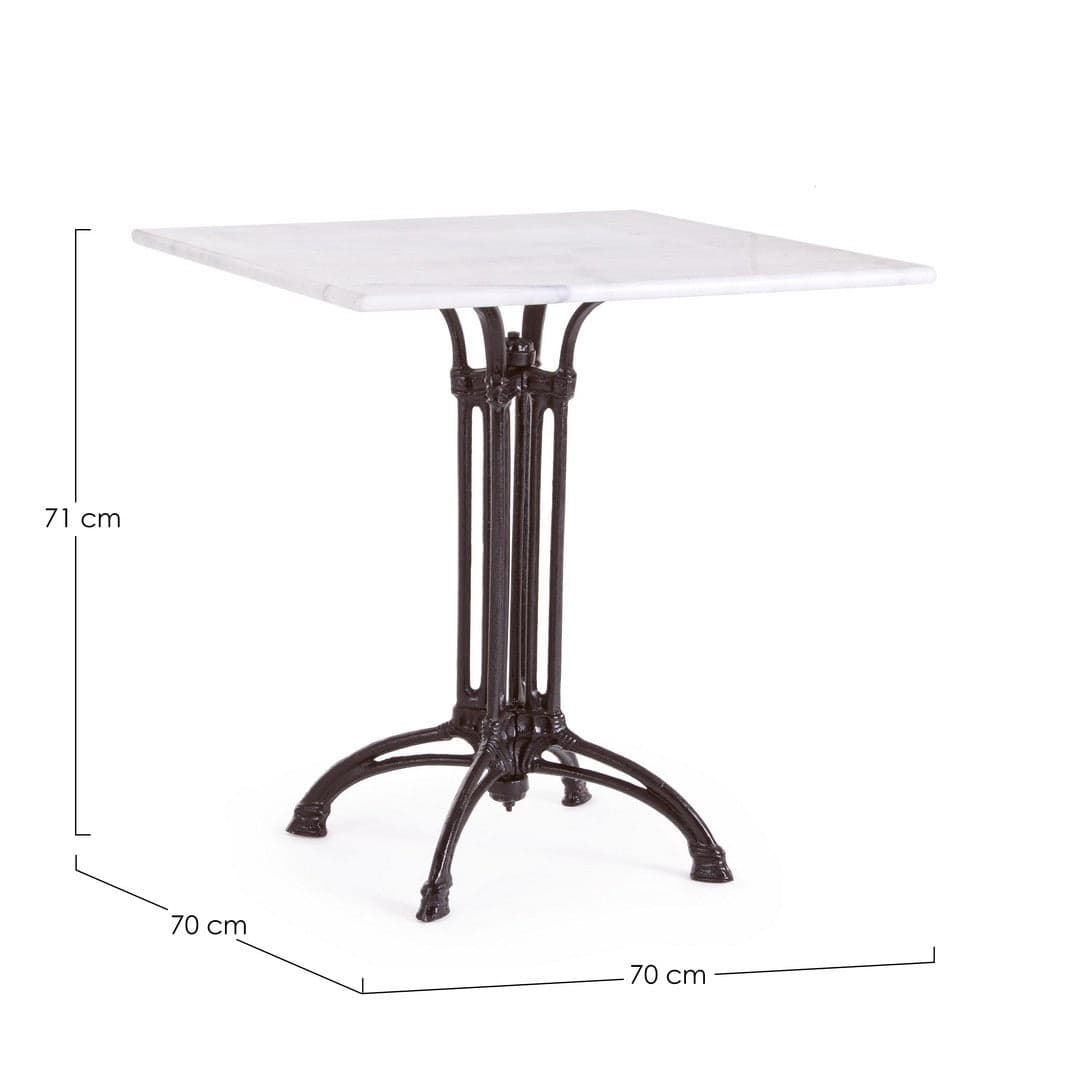 Tavolo Loren elegante, con struttura in lega di acciaio, piano in marmo in Tavoli da sala da pranzo Decor Space - Altamura, commercioVirtuoso.it