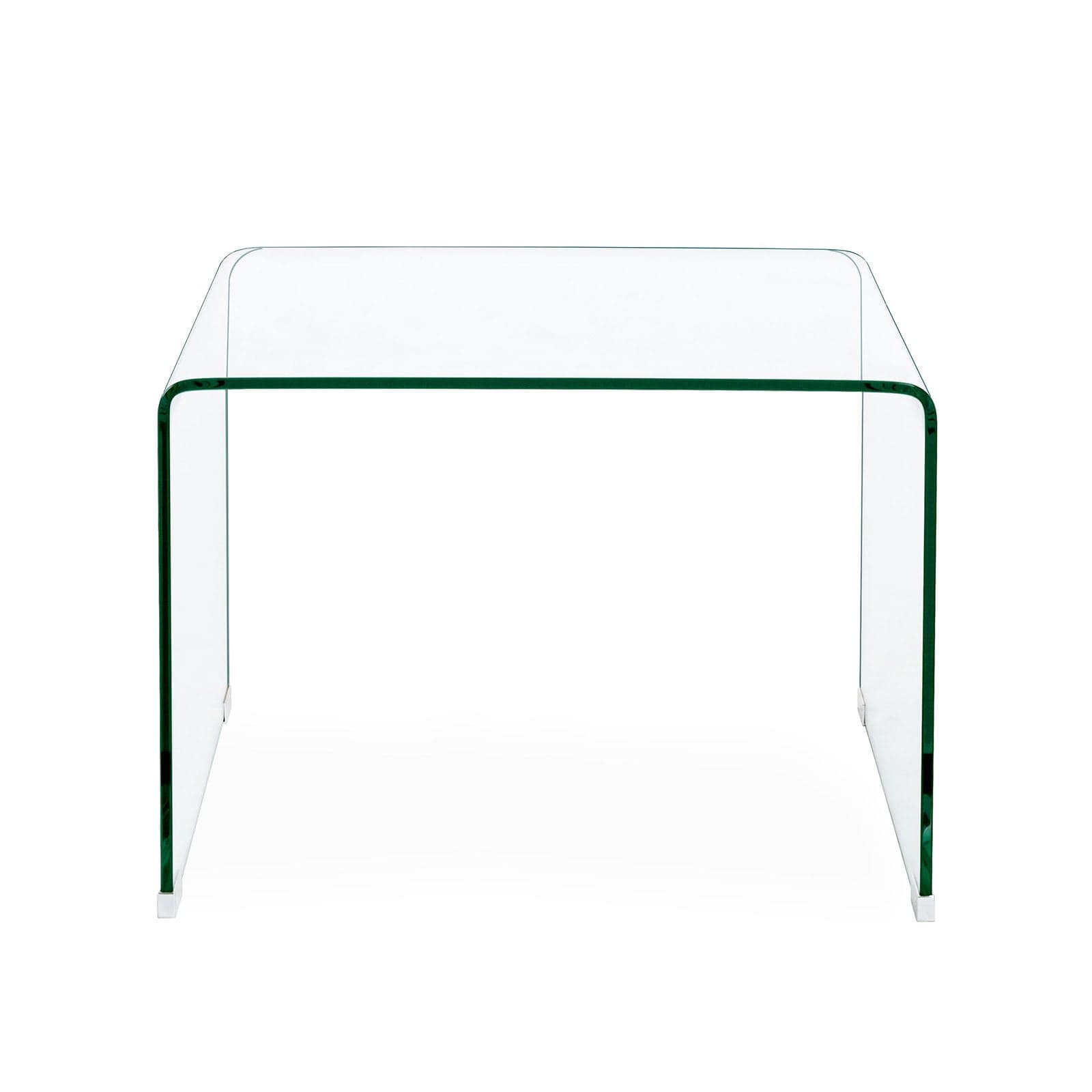 Tavolino "Iride" con struttura in vetro trasparente 60 X 60 cm per ufficio e soggiorno in Console e tavoli da divano Decor Space - Altamura, commercioVirtuoso.it