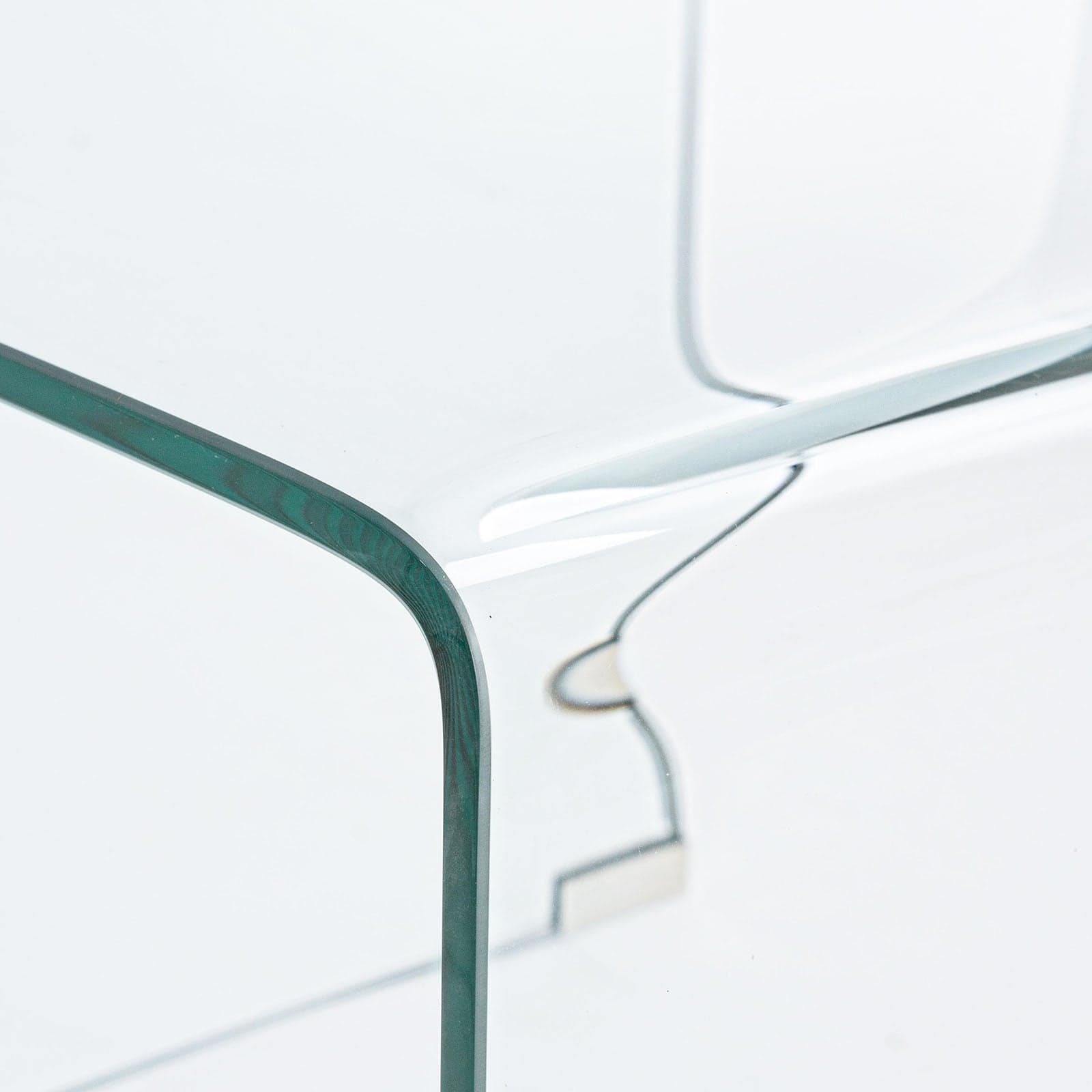 Tavolino "Iride" con struttura in vetro trasparente 60 X 60 cm per ufficio e soggiorno in Console e tavoli da divano Decor Space - Altamura, commercioVirtuoso.it