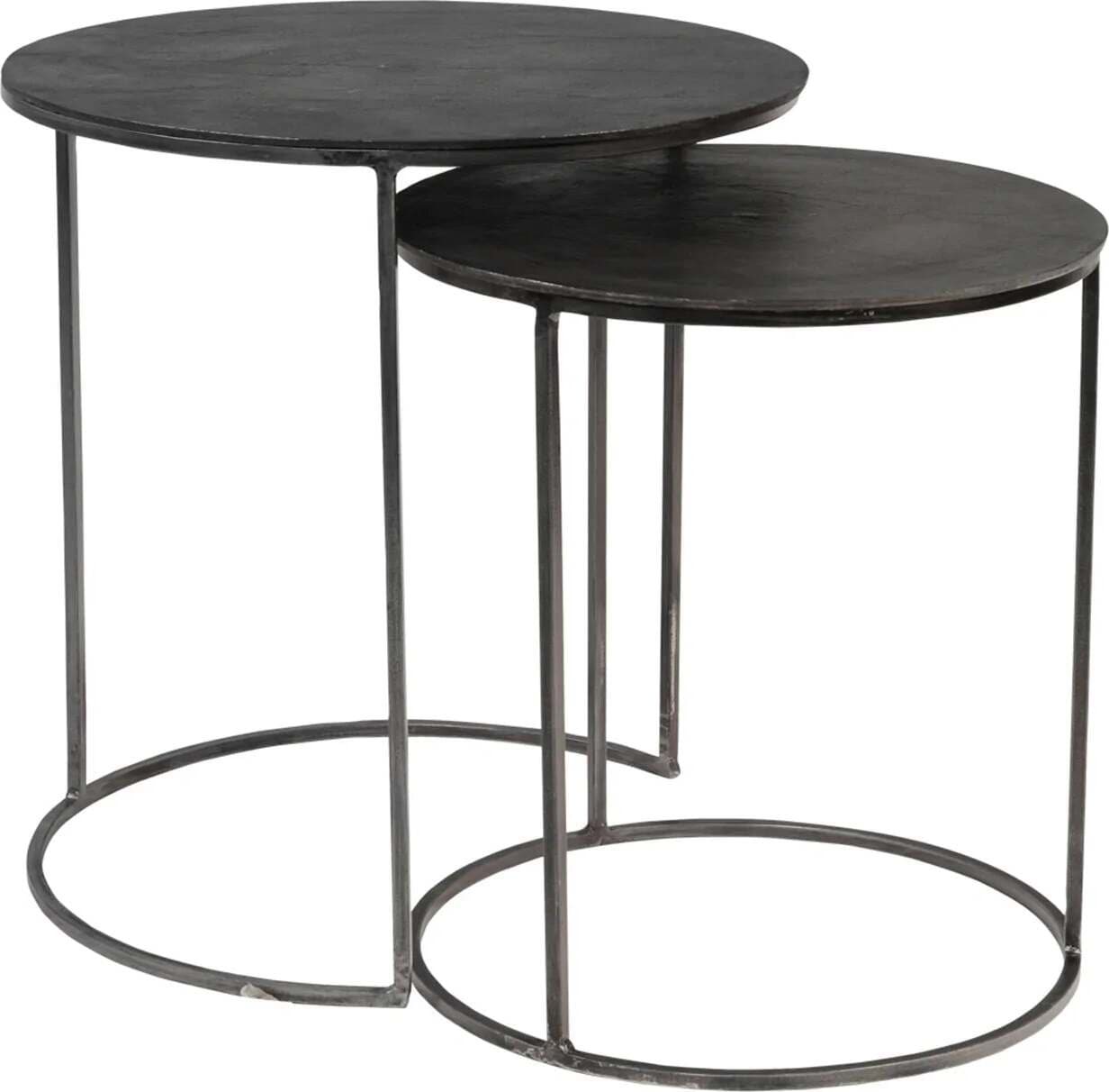 Tavolini da salotto moderno in metallo anticato h 53 cm prodotto artigianale