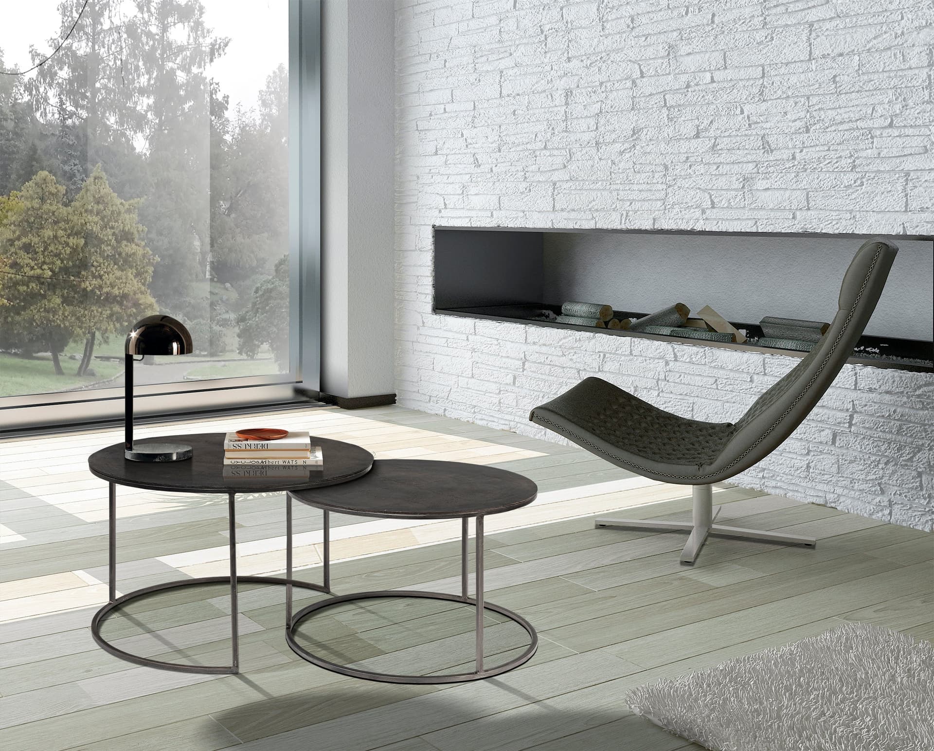 Tavolini da salotto moderno in metallo anticato h 44 cm prodotto artigianale in Console e tavoli da divano Decor Space - Altamura, commercioVirtuoso.it