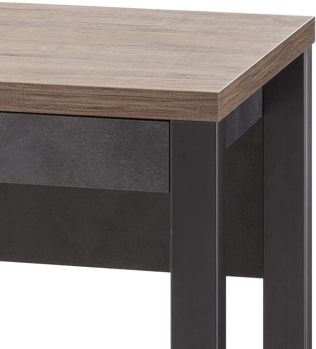 Scrivania da ufficio porta PC stile Industrial con 1 anta e 2 cassetti color rovere e nero 170 cm in Postazioni di lavoro per computer Decor Space - Altamura, commercioVirtuoso.it