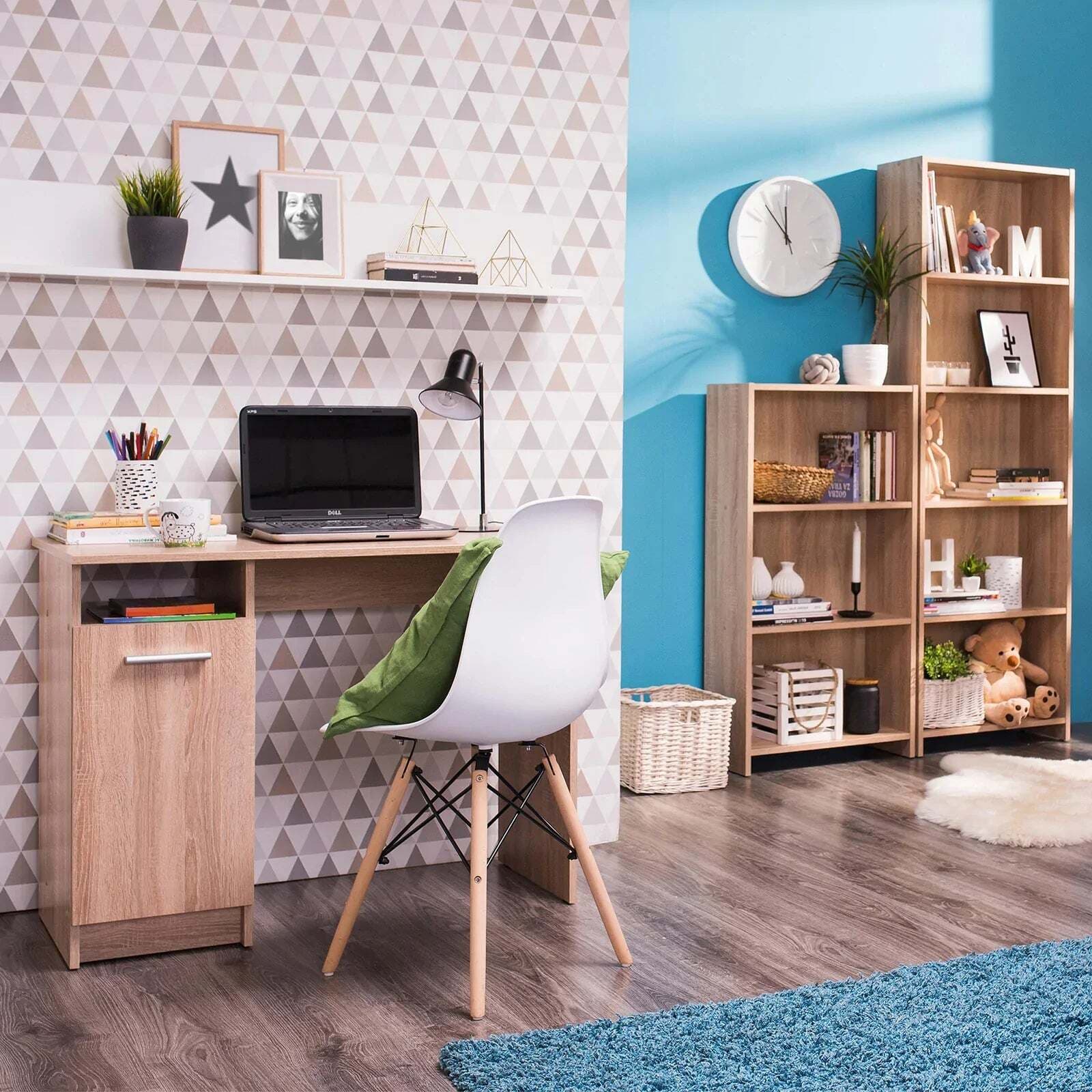 Scrivania con 1 anta, postazione porta PC da ufficio e cameretta 100 cm Casa e cucina/Arredamento/Studio/Scrivanie e postazioni di lavoro/Postazioni di lavoro per computer Decor Space - Altamura, Commerciovirtuoso.it