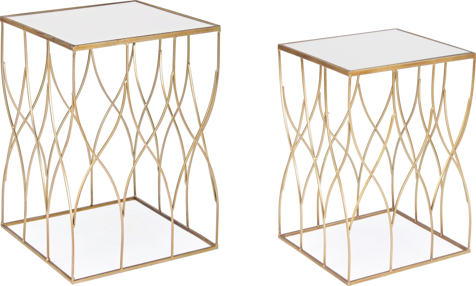 Tavolini da salotto moderno "Eleonor" h 56 cm specchio con piedi ottone in Console e tavoli da divano Decor Space - Altamura, commercioVirtuoso.it