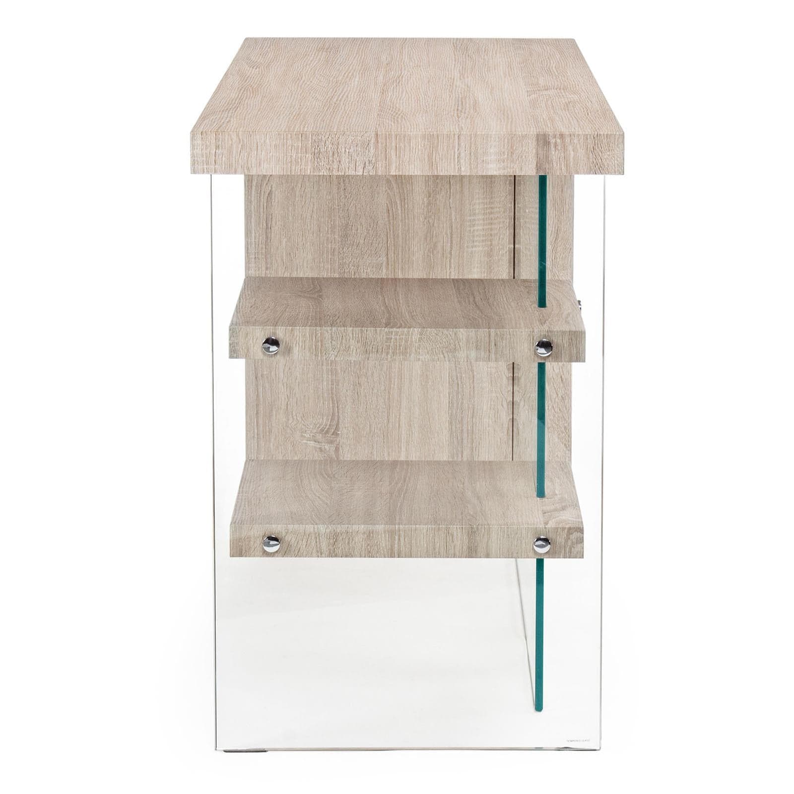 Scrivania moderna "Bilbao" da ufficio e cameretta in legno con piedi in vetro temperato 120 cm in Scrivanie Decor Space - Altamura, commercioVirtuoso.it