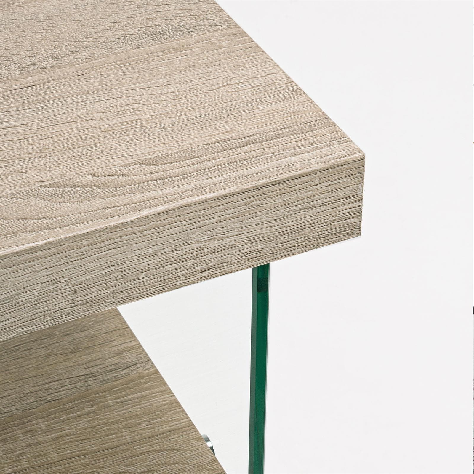 Scrivania moderna "Bilbao" da ufficio e cameretta in legno con piedi in vetro temperato 120 cm in Scrivanie Decor Space - Altamura, commercioVirtuoso.it