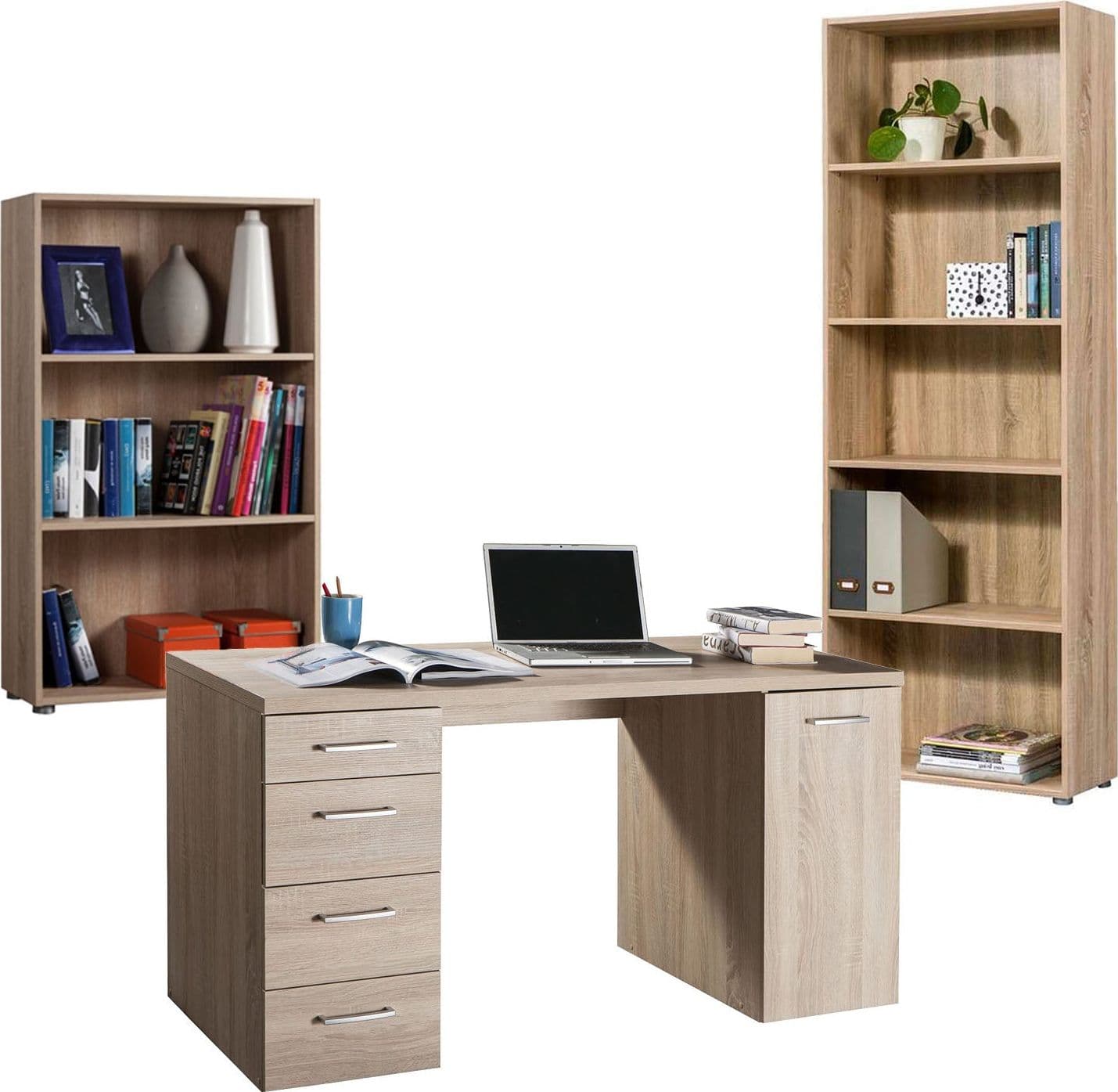 Scrivania con 5 cassetti, postazione porta PC da ufficio e cameretta 140 cm Made in Italy in Postazioni di lavoro per computer Decor Space - Altamura, commercioVirtuoso.it