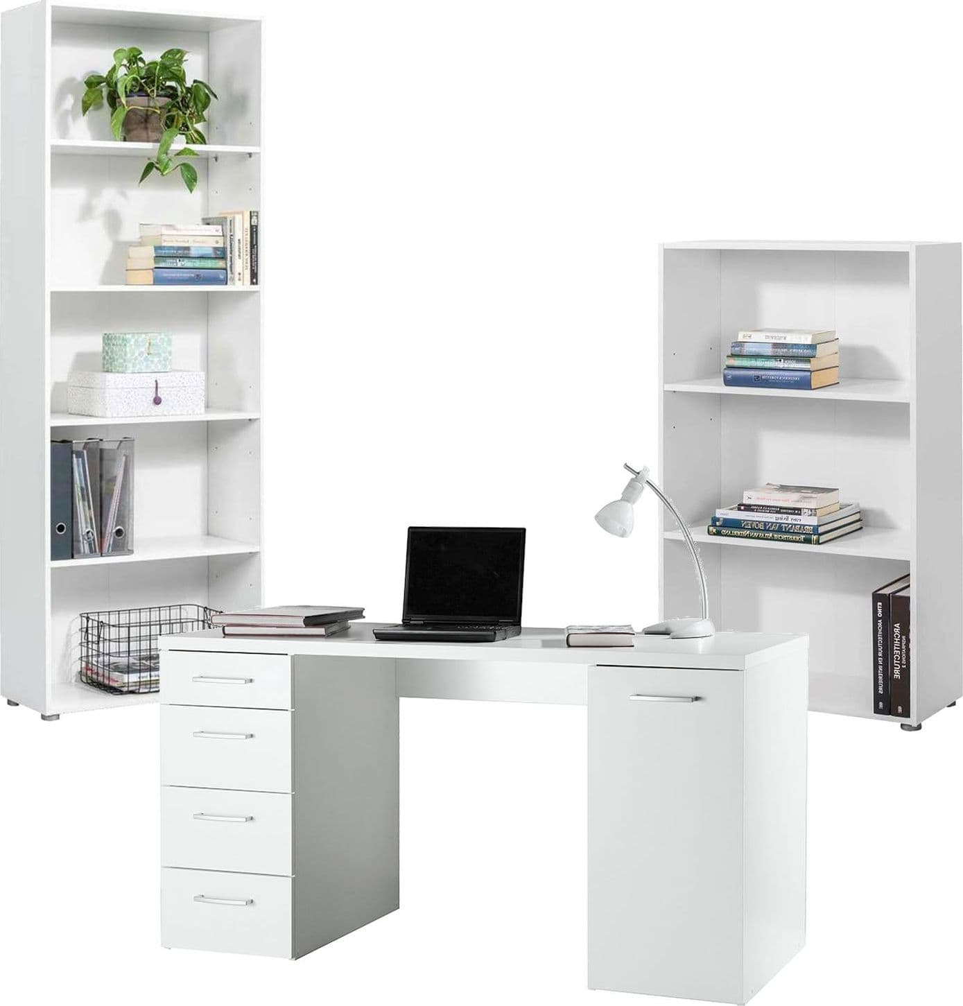 Scrivania con 5 cassetti, postazione porta PC da ufficio e cameretta 140 cm Made in Italy in Postazioni di lavoro per computer Decor Space - Altamura, commercioVirtuoso.it