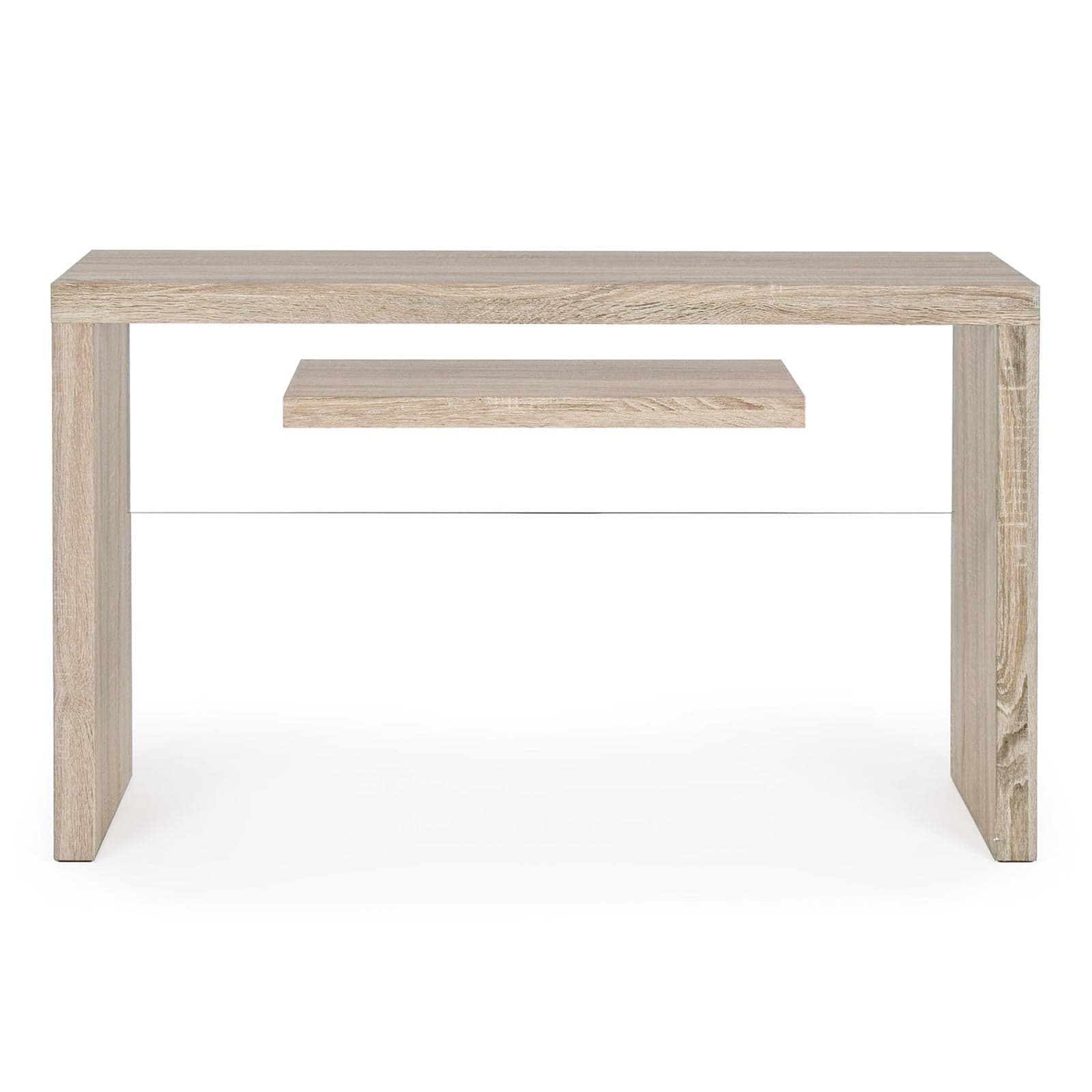 Scrivania moderna "Bilbao" da ufficio e cameretta in legno con mensola in vetro temperato 120 cm in Scrivanie Decor Space - Altamura, commercioVirtuoso.it