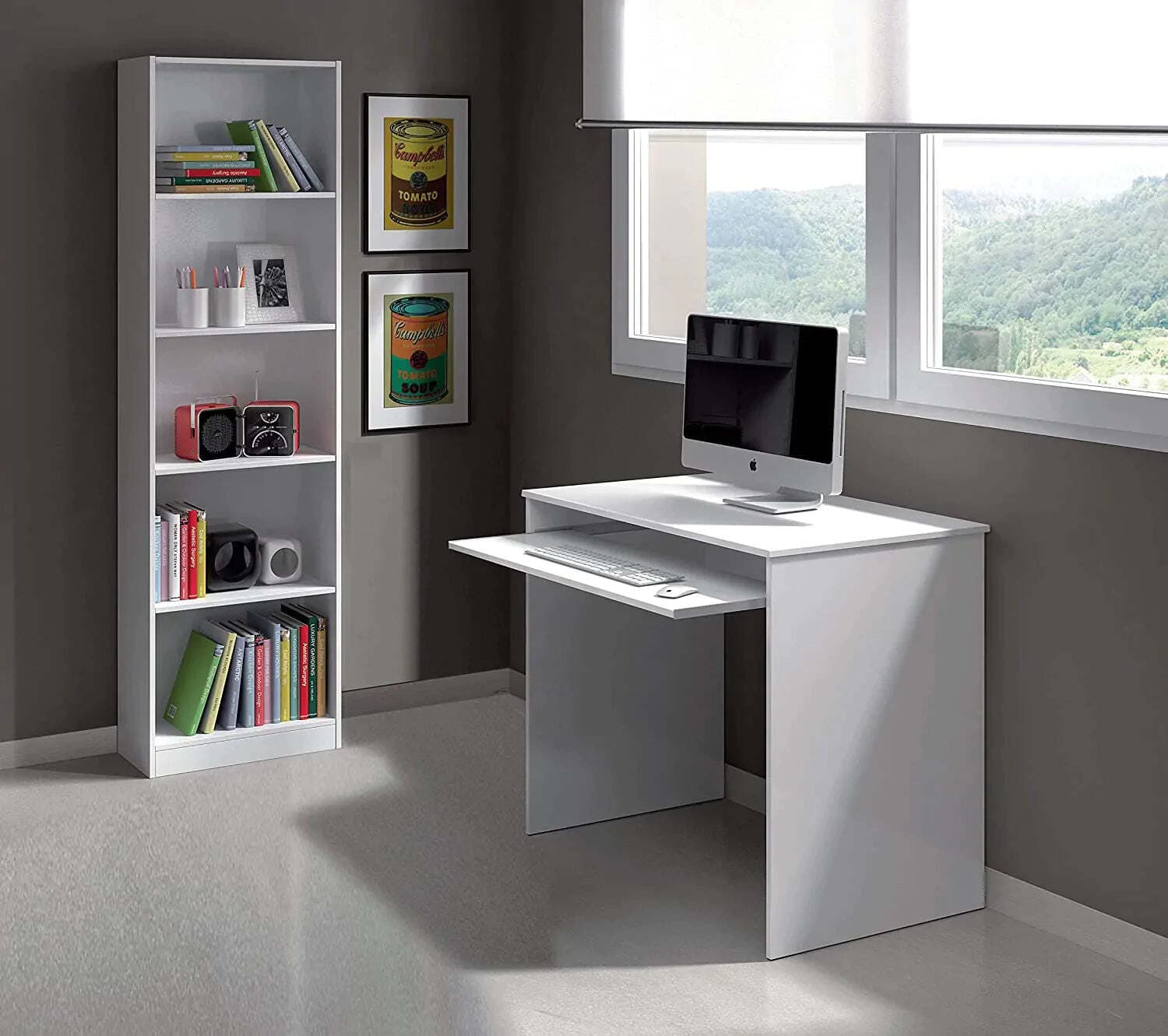 Scrivania con vano estraibile 81 x 52 cm postazione porta PC per cameretta Made in Italy in Scrivanie Decor Space - Altamura, commercioVirtuoso.it