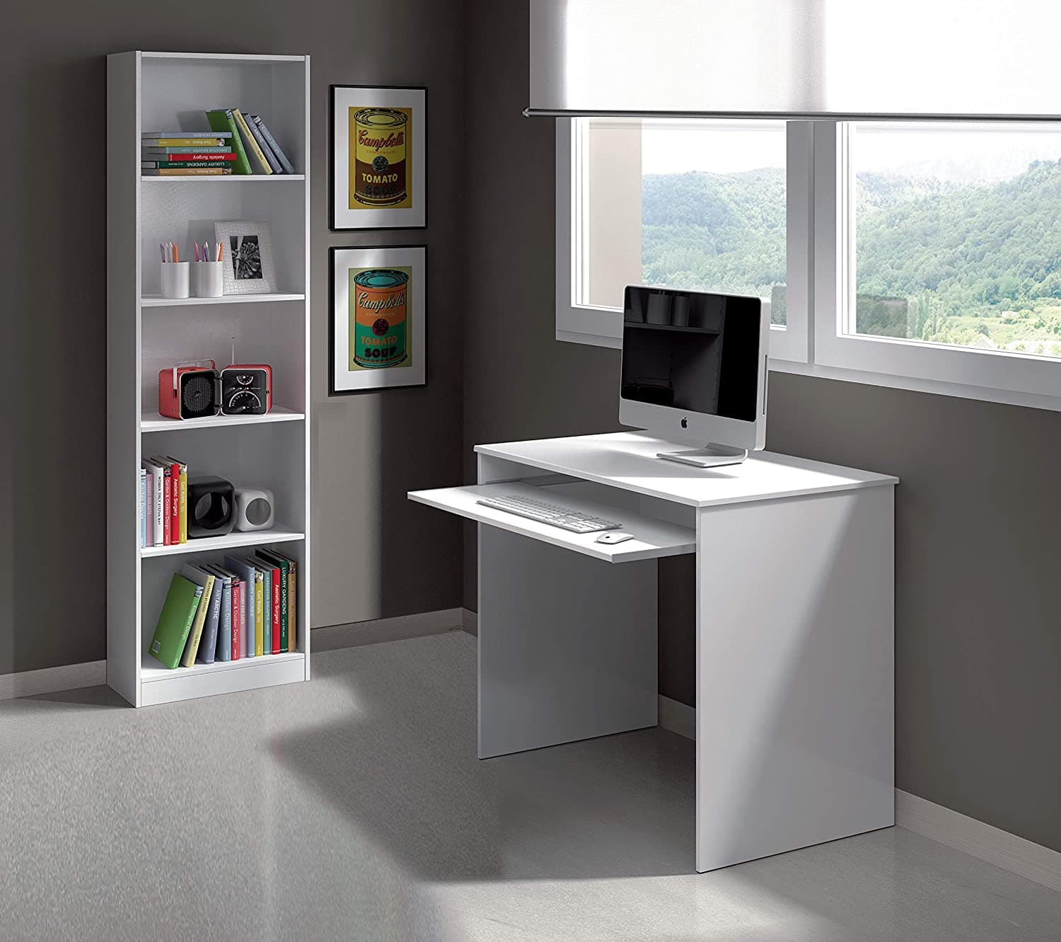 Scrivania con vano estraibile 81 x 52 cm postazione porta PC per cameretta Made in Italy in Scrivanie Decor Space - Altamura, commercioVirtuoso.it