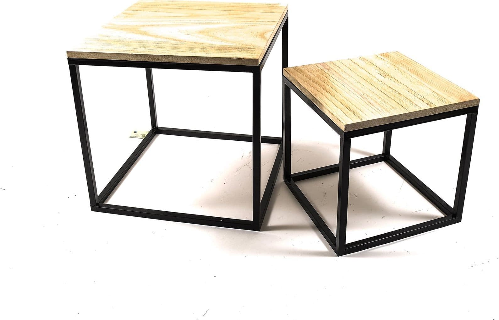 Set 2 Tavolini in metallo e Legno per arredamento interno ed esterno Casa e cucina/Arredamento/Soggiorno/Tavoli e tavolini/Console e tavoli da divano Decor Space - Altamura, Commerciovirtuoso.it
