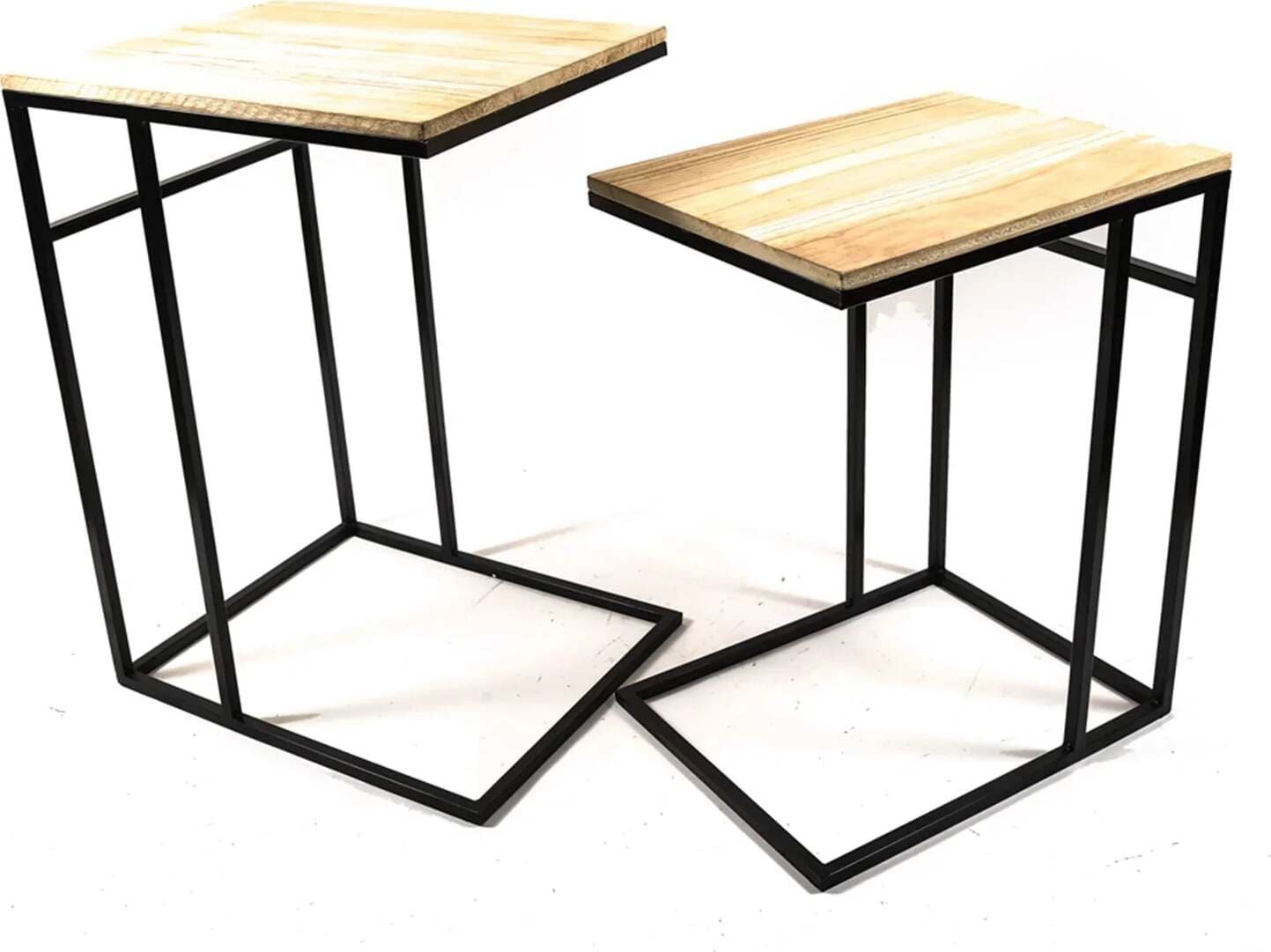 Set 2 Tavolini in metallo e Legno per arredamento interno ed esterno Casa e cucina/Arredamento/Soggiorno/Tavoli e tavolini/Console e tavoli da divano Decor Space - Altamura, Commerciovirtuoso.it