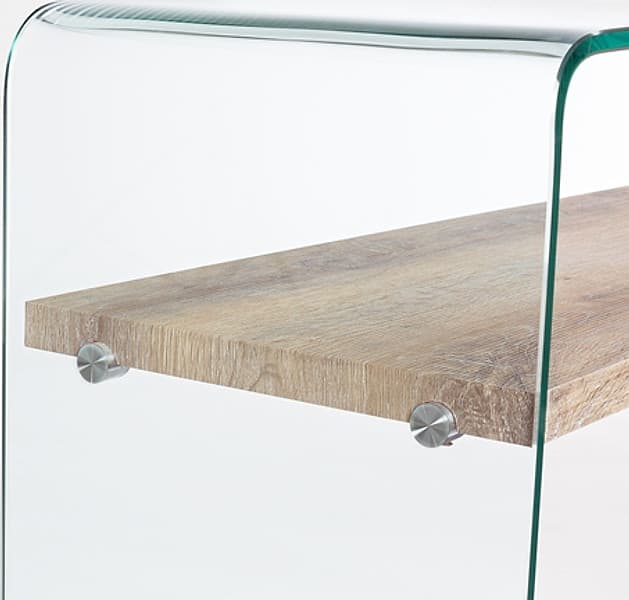 Scrivania moderna "Kenya" da ufficio e cameretta in legno con piedi in vetro temperato 110 cm in Postazioni di lavoro per computer Decor Space - Altamura, commercioVirtuoso.it