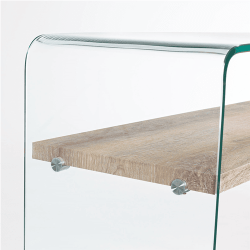 Scrivania moderna "Kenya" da ufficio e cameretta in legno con piedi in vetro temperato 110 cm in Postazioni di lavoro per computer Decor Space - Altamura, commercioVirtuoso.it