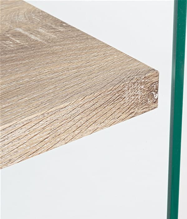Scrivania moderna "Kenya" da ufficio e cameretta in legno con piedi in vetro temperato 110 cm in Postazioni di lavoro per computer Decor Space - Altamura, commercioVirtuoso.it