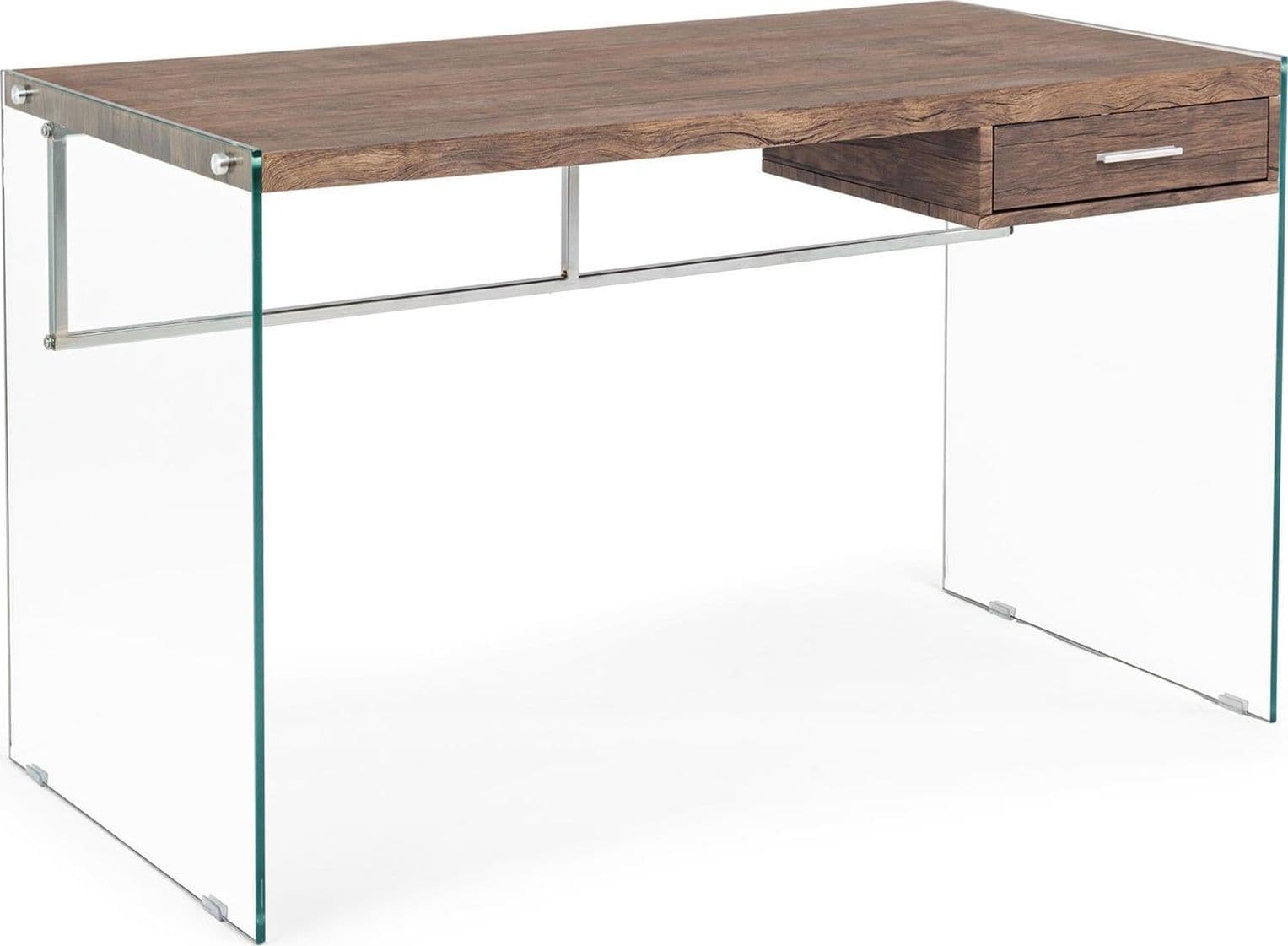 Scrivania per computer "Suami" porta pc da ufficio e cameretta in legno e vetro 122 cm – Rovere – Andrea Bizzotto Spa –