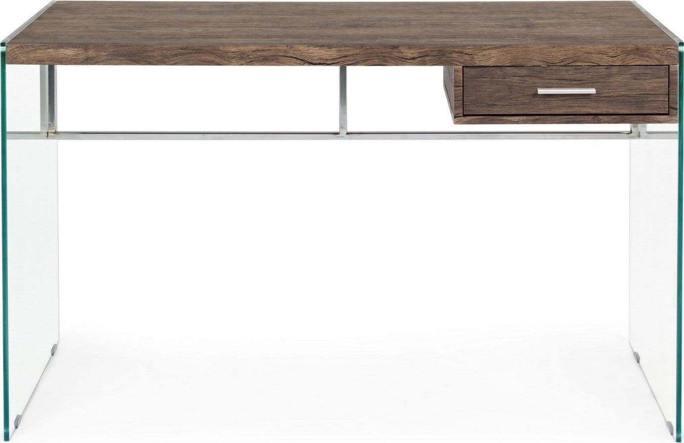 Scrivania per computer "Suami" porta pc da ufficio e cameretta in legno e vetro 122 cm - 4