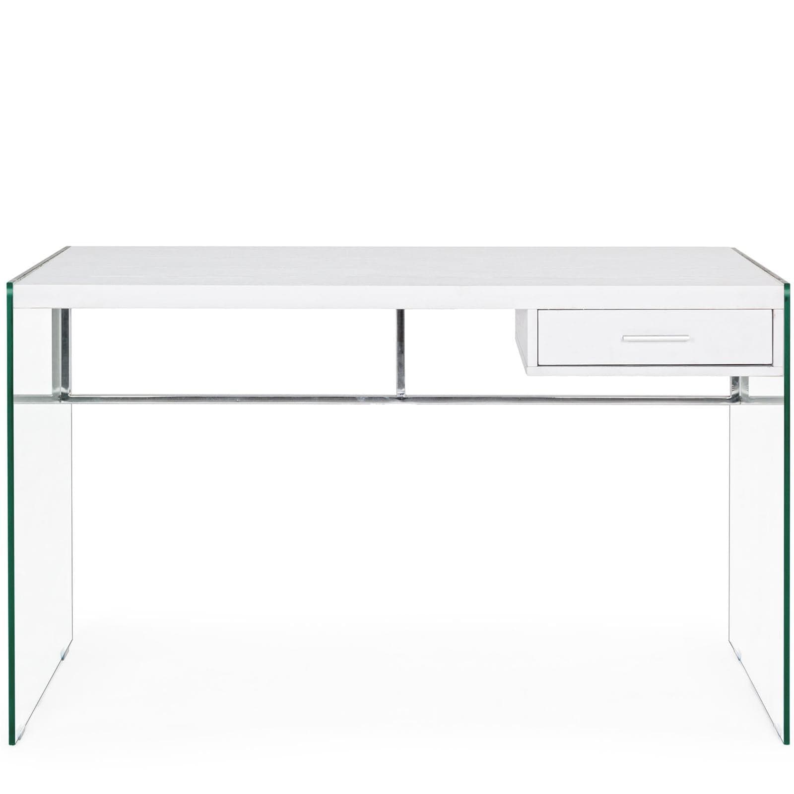 Scrivania per computer "Suami" porta pc da ufficio e cameretta in legno e vetro 122 cm in Postazioni di lavoro per computer Decor Space - Altamura, commercioVirtuoso.it