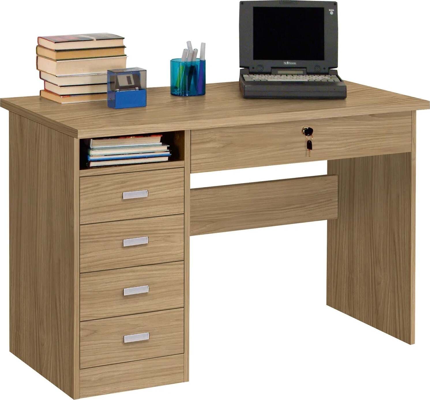 Scrivania con 5 cassetti 117 x 52 cm postazione porta PC per cameretta Made in Italy Casa e cucina/Arredamento/Studio/Scrivanie e postazioni di lavoro/Scrivanie Decor Space - Altamura, Commerciovirtuoso.it