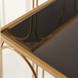 Set 2 Tavolini quadrati in metallo e vetro per arredamento interno ed esterno Casa e cucina/Arredamento/Soggiorno/Tavoli e tavolini/Console e tavoli da divano Decor Space - Altamura, Commerciovirtuoso.it