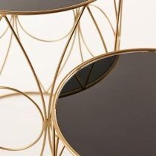 Set 2 Tavolini tondi in metallo e vetro per arredamento interno ed esterno Casa e cucina/Arredamento/Soggiorno/Tavoli e tavolini/Console e tavoli da divano Decor Space - Altamura, Commerciovirtuoso.it
