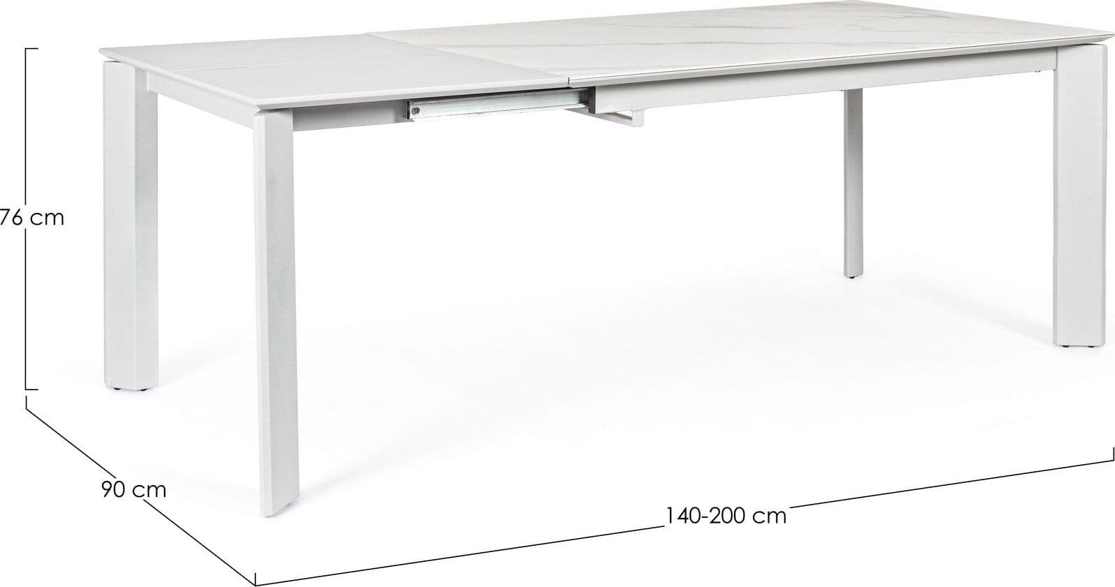 Tavolo "Briva" allungabile rettangolare con piano in ceramica e supporto in mdf in Tavoli da sala da pranzo Decor Space - Altamura, commercioVirtuoso.it