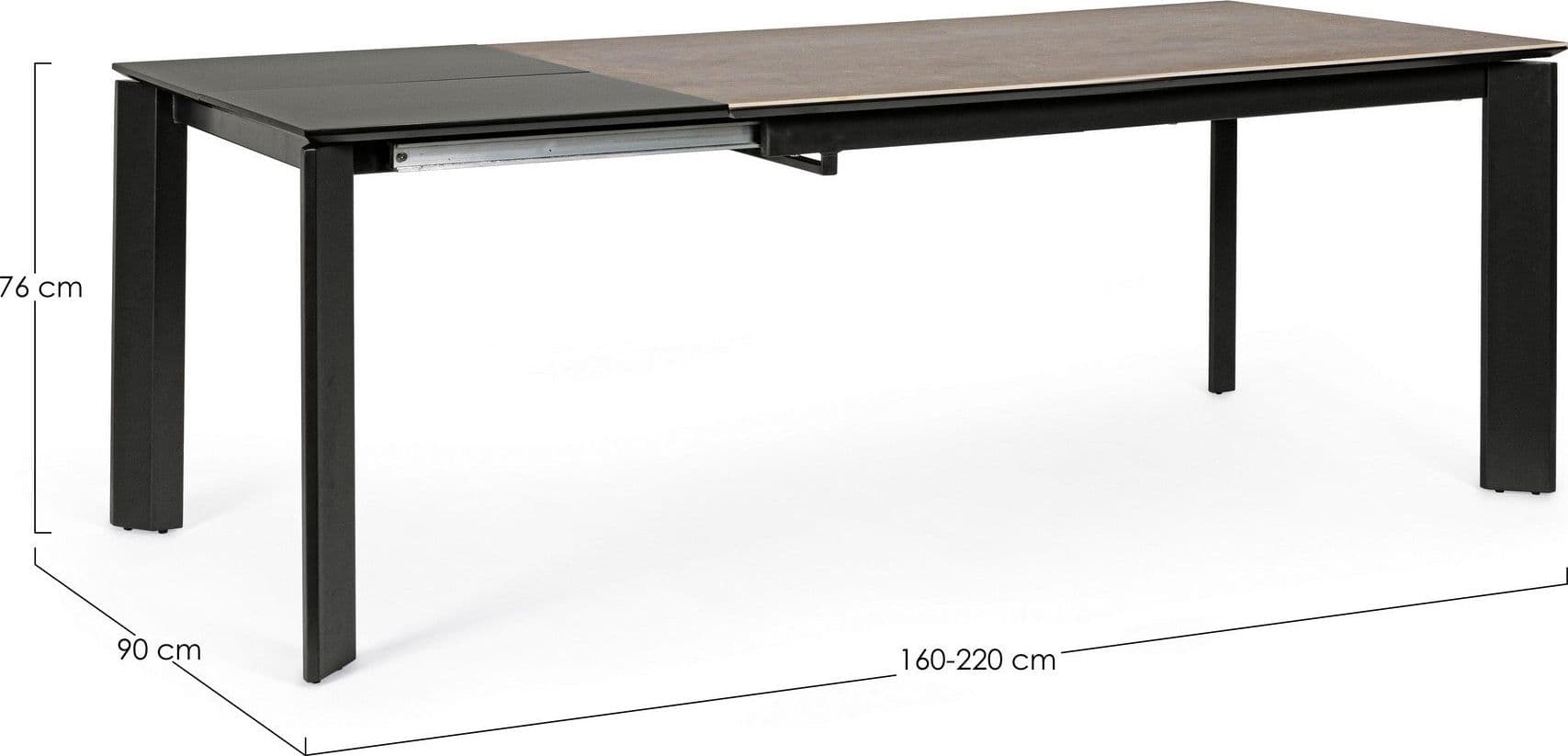 Tavolo "Briva" allungabile rettangolare con piano in ceramica e supporto in mdf in Tavoli da sala da pranzo Decor Space - Altamura, commercioVirtuoso.it