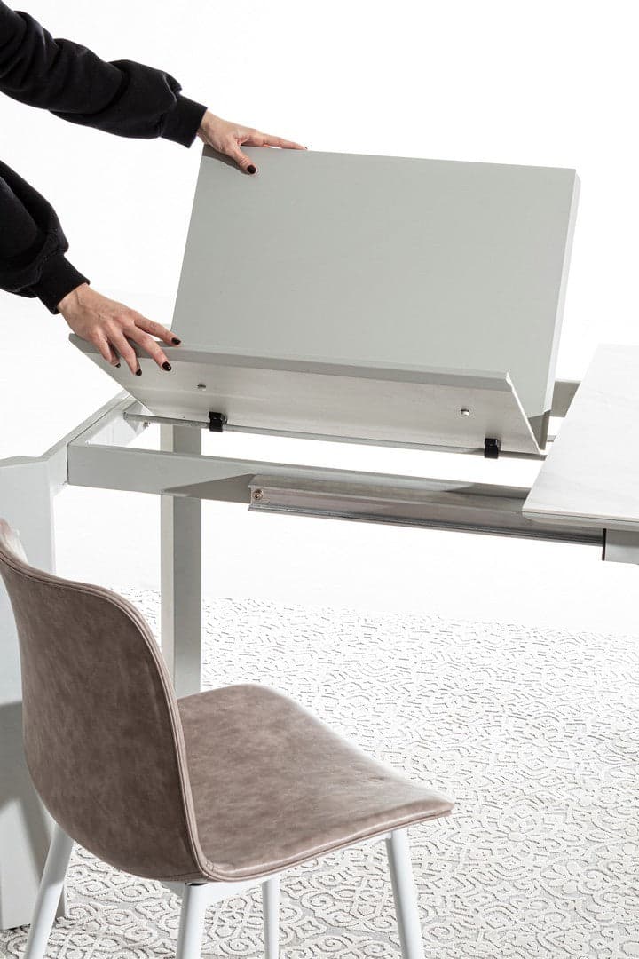 Tavolo "Briva" allungabile rettangolare con piano in ceramica e supporto in mdf in Tavoli da sala da pranzo Decor Space - Altamura, commercioVirtuoso.it
