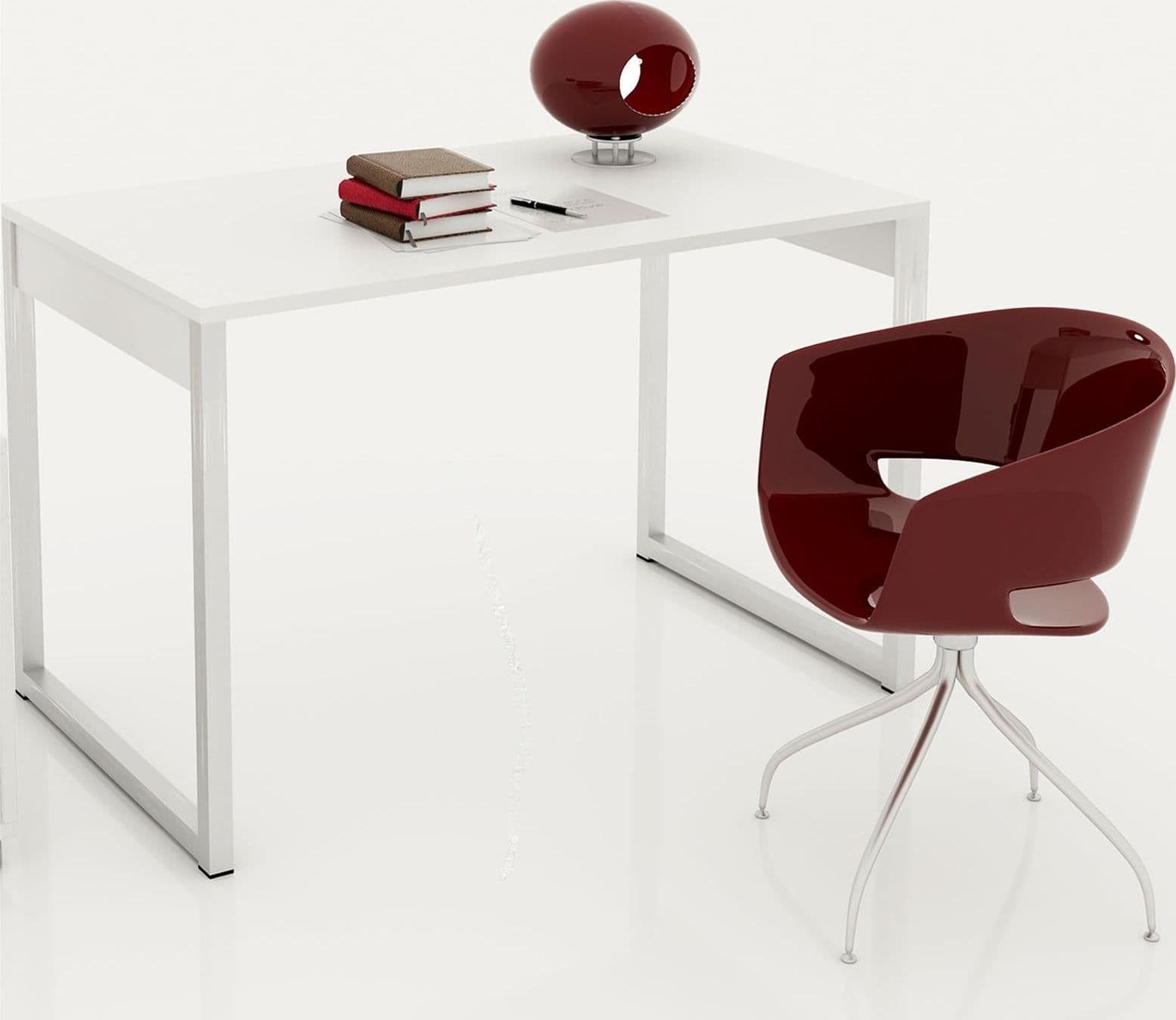 Scrivania per ufficio e stanzetta, con piedi in metallo da 120 cm "Made in Italy" - 3