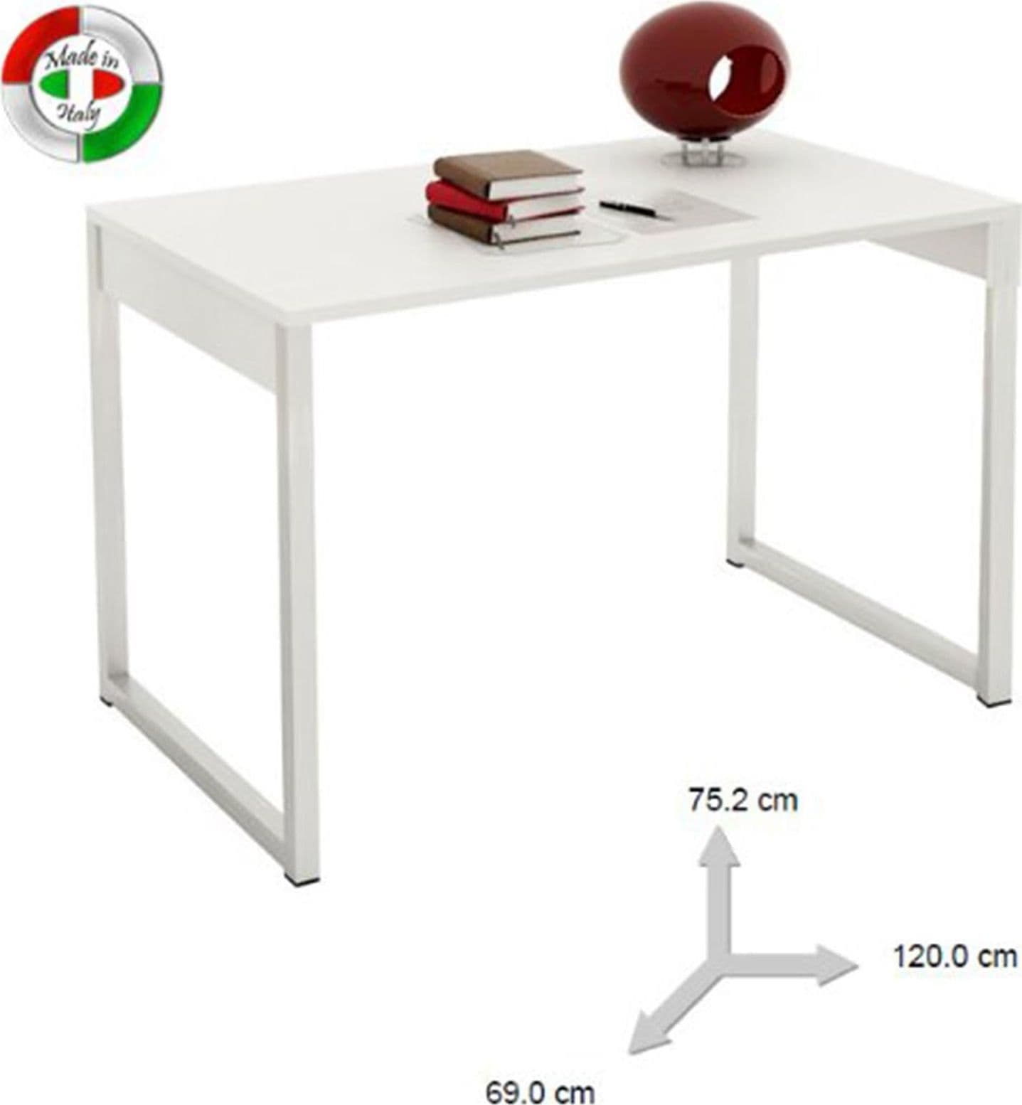 SCRIVANIA SCRIVANIE UFFICIO STANZETTA 120 CM PORTA PC POSTAZIONE COSMO BIANCA