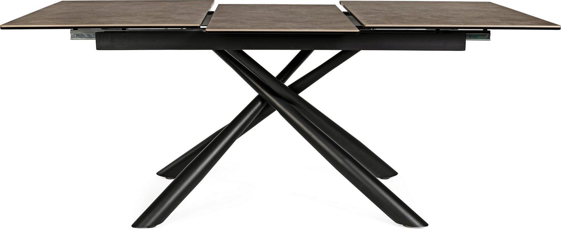 Tavolo allungabile Seyfert con struttura in acciaio, piano in ceramica e supporto in vetro in Tavoli da sala da pranzo Decor Space - Altamura, commercioVirtuoso.it