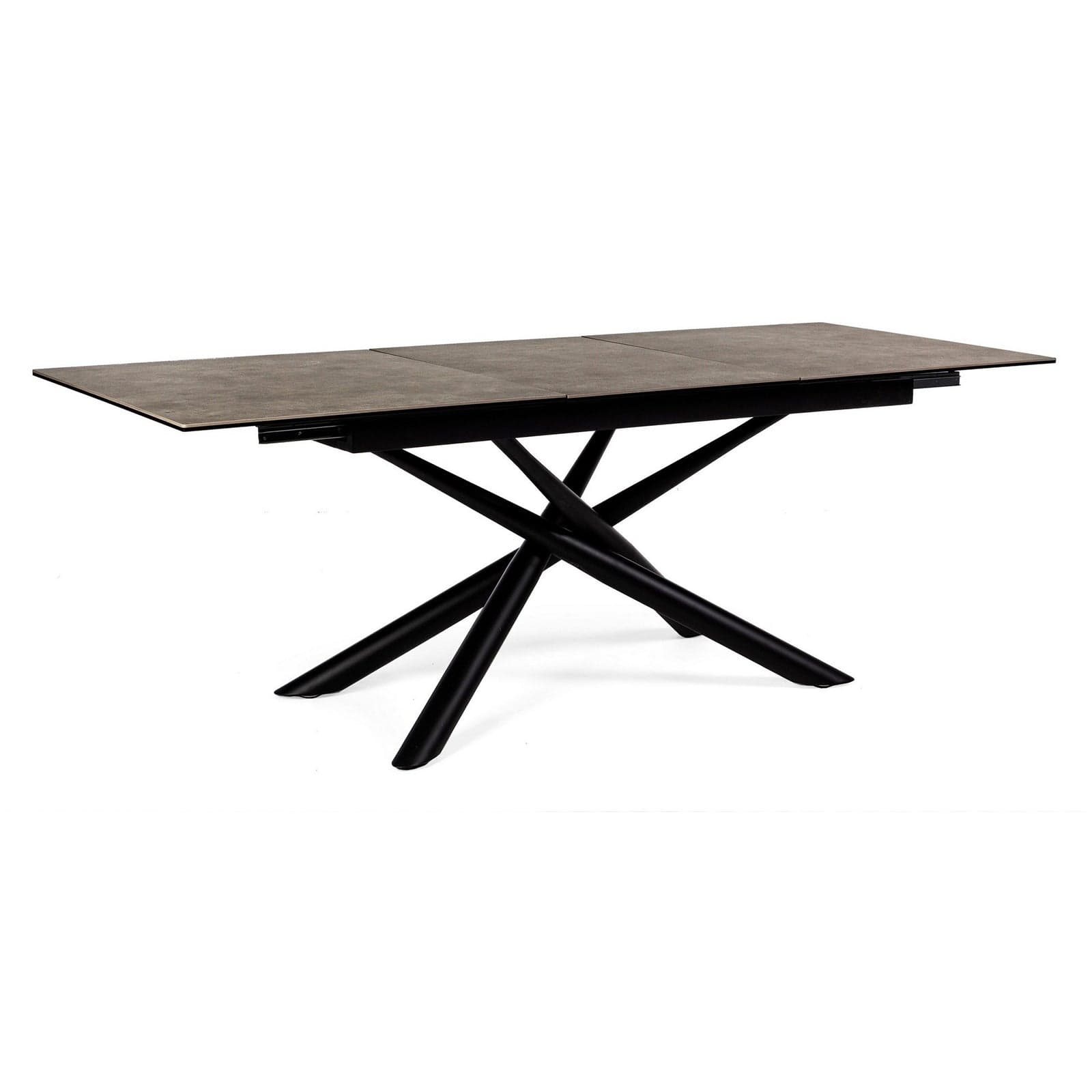 Tavolo allungabile Seyfert con struttura in acciaio, piano in ceramica e supporto in vetro in Tavoli da sala da pranzo Decor Space - Altamura, commercioVirtuoso.it