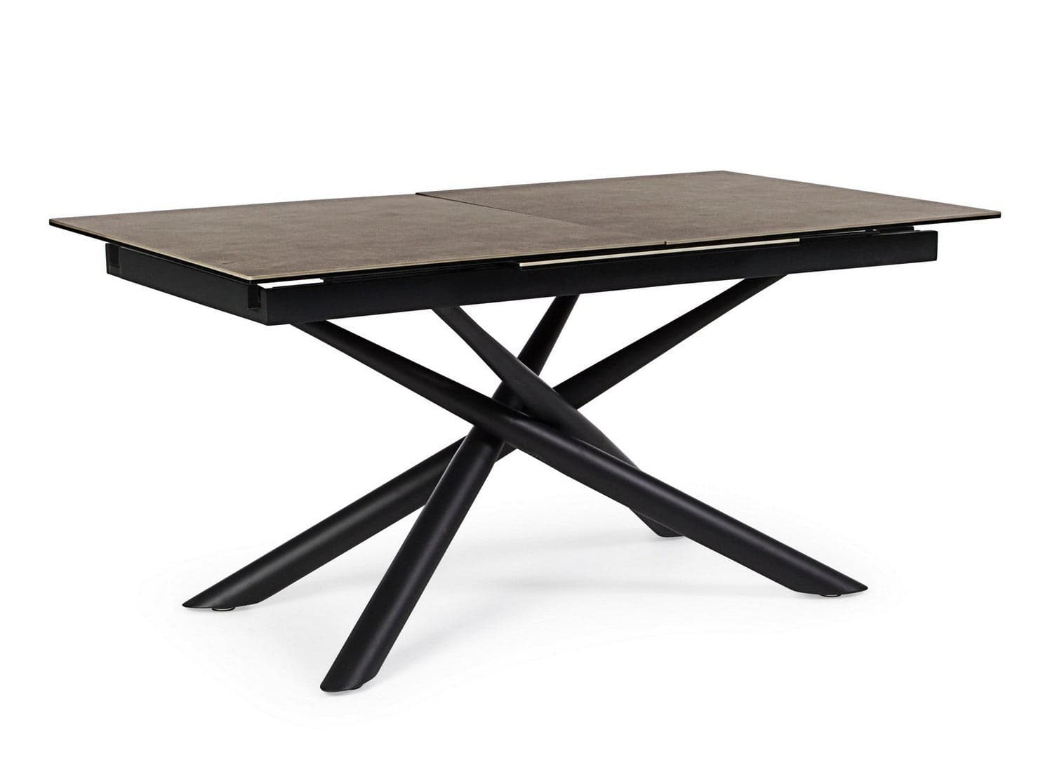 Tavolo allungabile Seyfert con struttura in acciaio, piano in ceramica e supporto in vetro in Tavoli da sala da pranzo Decor Space - Altamura, commercioVirtuoso.it