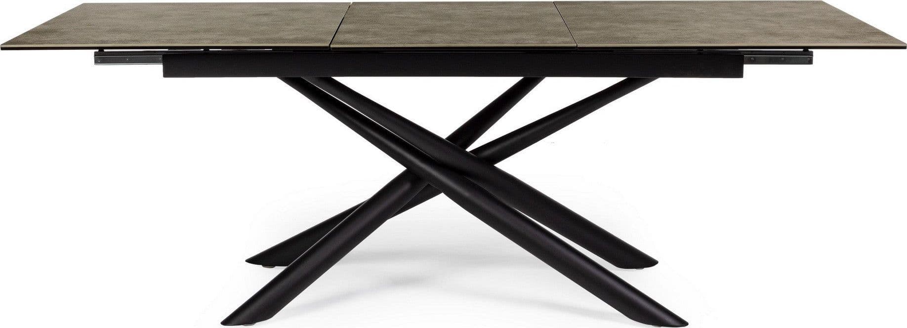 Tavolo allungabile Seyfert con struttura in acciaio, piano in ceramica e supporto in vetro in Tavoli da sala da pranzo Decor Space - Altamura, commercioVirtuoso.it
