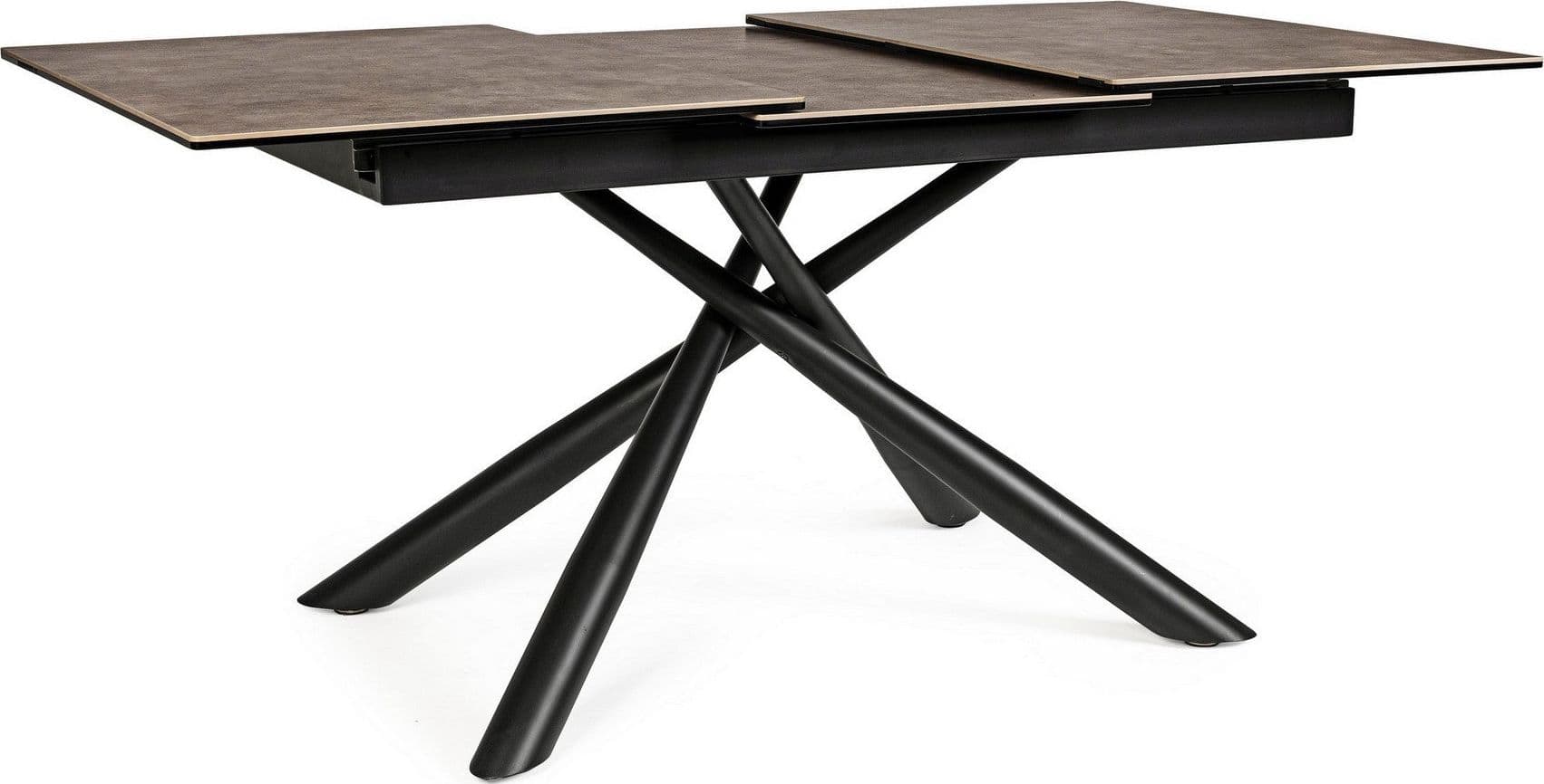 Tavolo allungabile Seyfert con struttura in acciaio, piano in ceramica e supporto in vetro in Tavoli da sala da pranzo Decor Space - Altamura, commercioVirtuoso.it