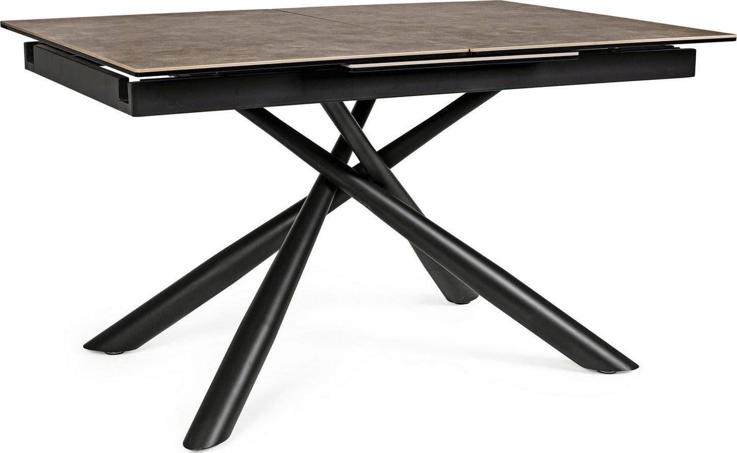 Tavolo allungabile Seyfert con struttura in acciaio, piano in ceramica e supporto in vetro in Tavoli da sala da pranzo Decor Space - Altamura, commercioVirtuoso.it
