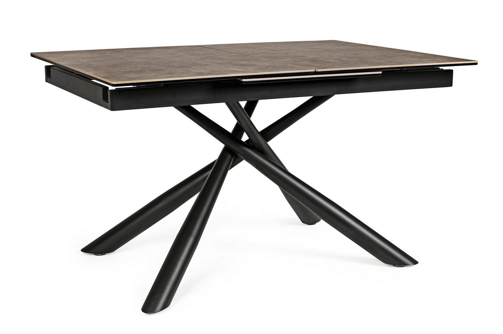 Tavolo allungabile Seyfert con struttura in acciaio, piano in ceramica e supporto in vetro in Tavoli da sala da pranzo Decor Space - Altamura, commercioVirtuoso.it