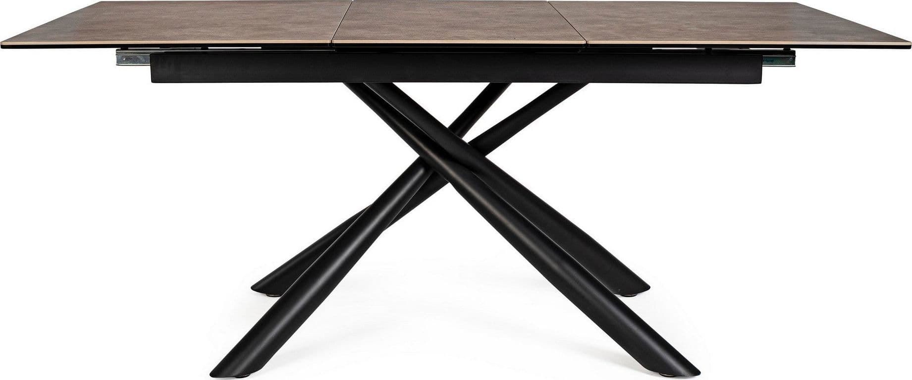 Tavolo allungabile Seyfert con struttura in acciaio, piano in ceramica e supporto in vetro in Tavoli da sala da pranzo Decor Space - Altamura, commercioVirtuoso.it