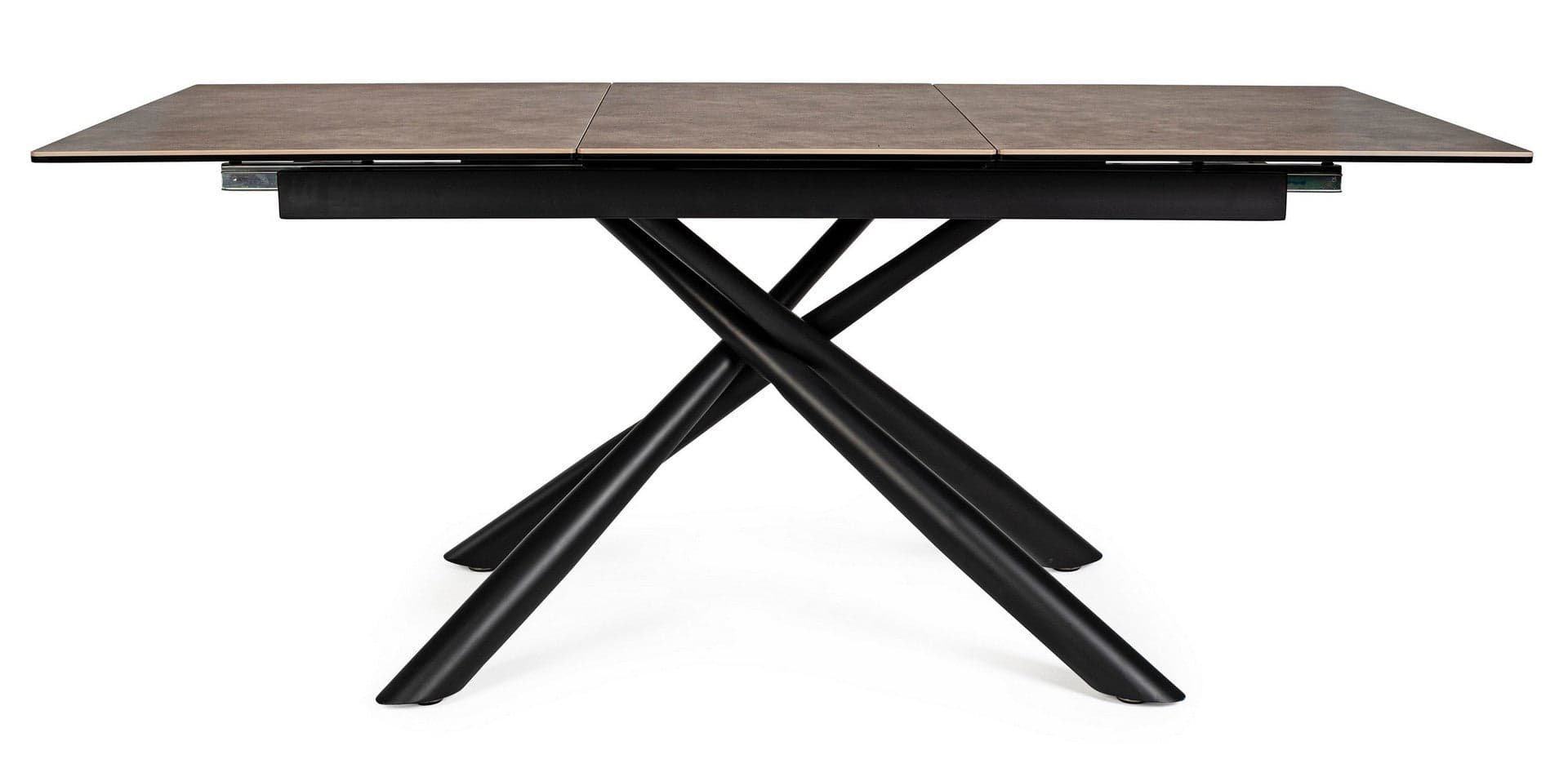 Tavolo allungabile Seyfert con struttura in acciaio, piano in ceramica e supporto in vetro in Tavoli da sala da pranzo Decor Space - Altamura, commercioVirtuoso.it