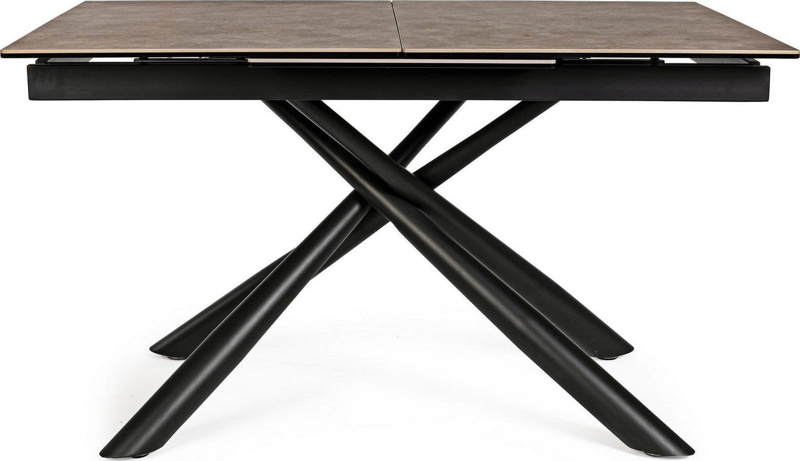 Tavolo allungabile Seyfert con struttura in acciaio, piano in ceramica e supporto in vetro in Tavoli da sala da pranzo Decor Space - Altamura, commercioVirtuoso.it