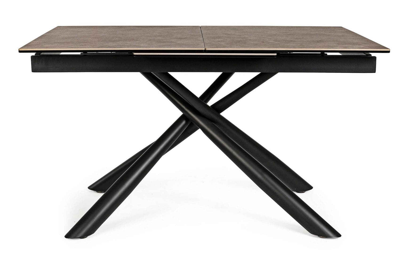 Tavolo allungabile Seyfert con struttura in acciaio, piano in ceramica e supporto in vetro in Tavoli da sala da pranzo Decor Space - Altamura, commercioVirtuoso.it