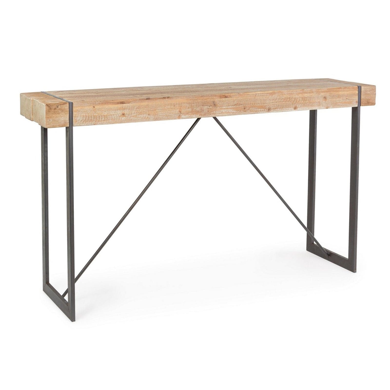Tavolo Garrett rettangolare, con gambe, piano in legno di abete, stile industriale in Tavoli da sala da pranzo Decor Space - Altamura, commercioVirtuoso.it