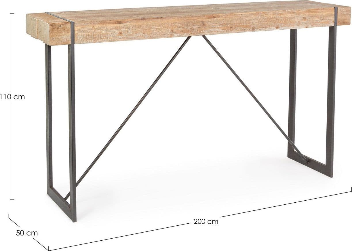 Tavolo Garrett rettangolare, con gambe, piano in legno di abete, stile industriale in Tavoli da sala da pranzo Decor Space - Altamura, commercioVirtuoso.it