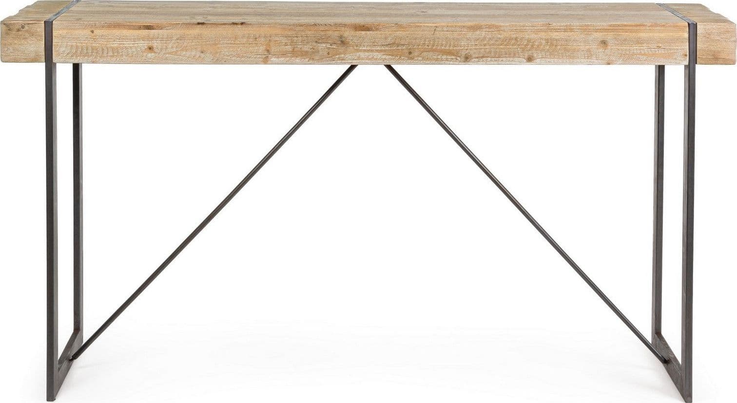 Tavolo Garrett rettangolare, con gambe, piano in legno di abete, stile industriale in Tavoli da sala da pranzo Decor Space - Altamura, commercioVirtuoso.it
