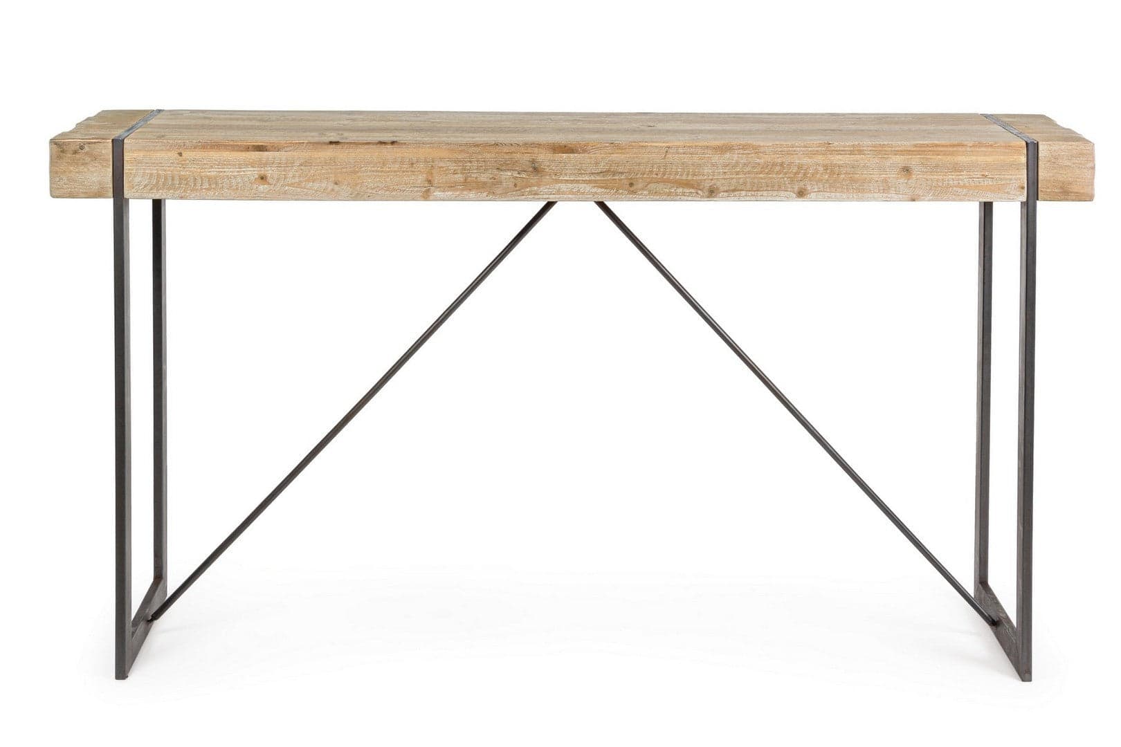 Tavolo Garrett rettangolare, con gambe, piano in legno di abete, stile industriale in Tavoli da sala da pranzo Decor Space - Altamura, commercioVirtuoso.it