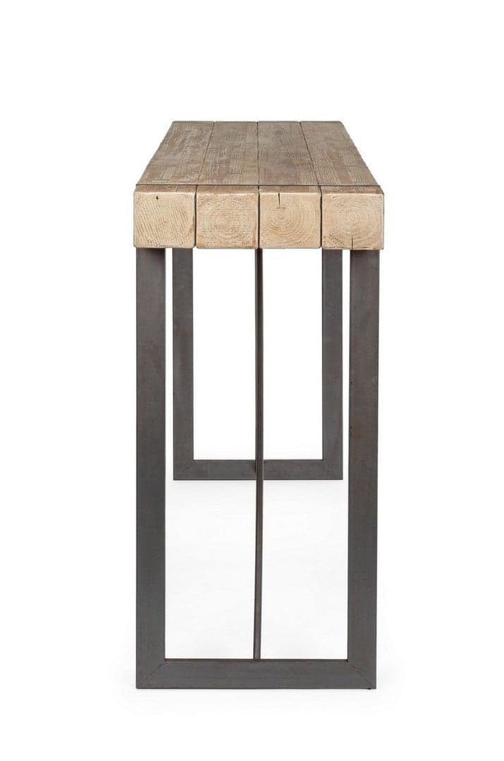 Tavolo Garrett rettangolare, con gambe, piano in legno di abete, stile industriale in Tavoli da sala da pranzo Decor Space - Altamura, commercioVirtuoso.it