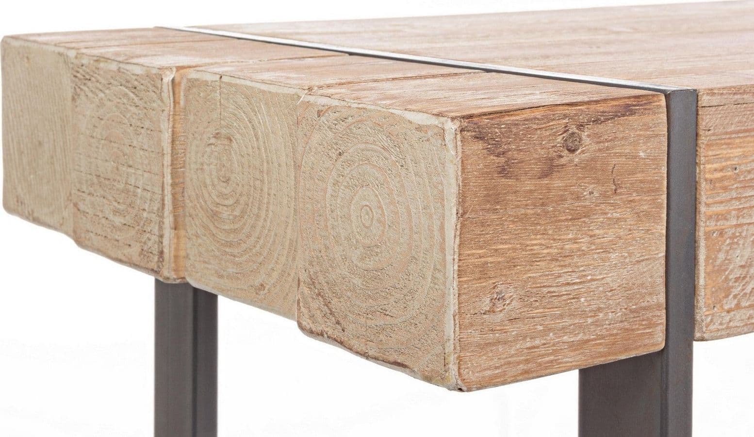 Tavolo Garrett rettangolare, con gambe, piano in legno di abete, stile industriale in Tavoli da sala da pranzo Decor Space - Altamura, commercioVirtuoso.it