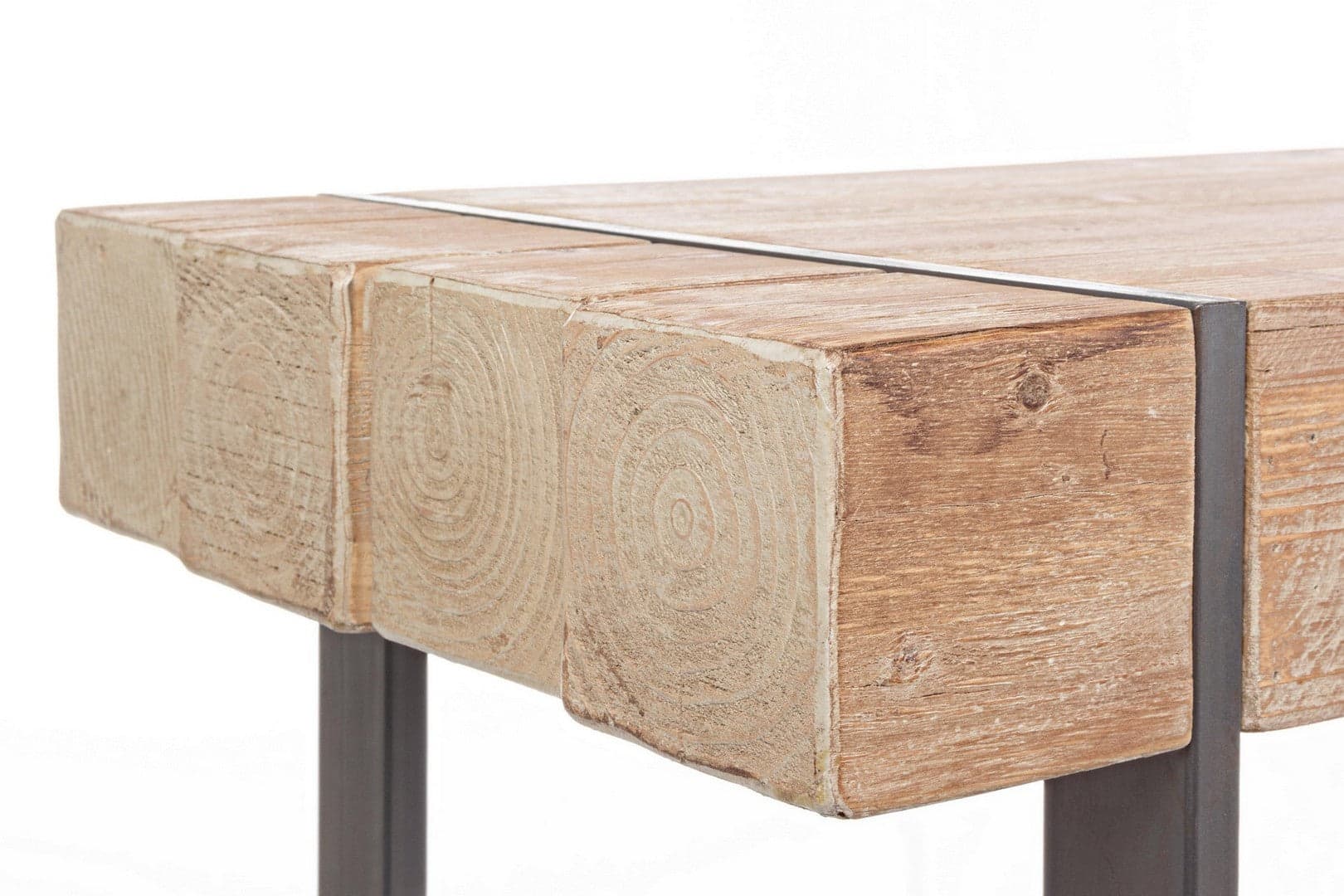 Tavolo Garrett rettangolare, con gambe, piano in legno di abete, stile industriale in Tavoli da sala da pranzo Decor Space - Altamura, commercioVirtuoso.it