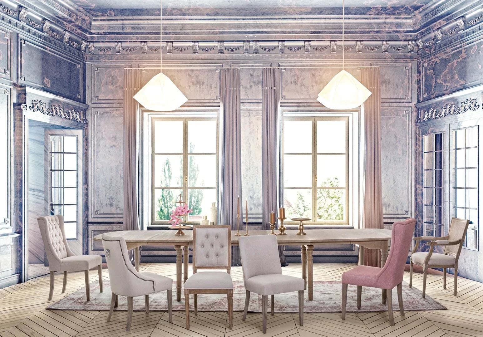 Tavolo allungabile Bedford rettangolare in legno massiccio di quercia europeo Casa e cucina/Arredamento/Sala da pranzo/Tavoli da sala da pranzo Decor Space - Altamura, Commerciovirtuoso.it
